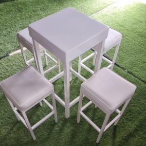 MESA BAR  CON BANCOS SIN RESPALDO